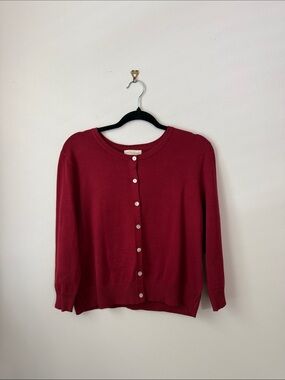 Cynthia Rowley Deep Red Button-Front Cardigan